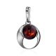 Round Silver Pendant With Cherry Amber The Orion, image , picture 4