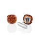 Silver Cufflinks With Cognac Amber The Copenhagen, image , picture 3