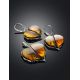 Luminous Leaf Motif Silver Amber Pendant, image , picture 5