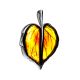 Luminous Leaf Motif Silver Amber Pendant, image , picture 4