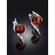 Round Cut Amber Earrings In Sterling Silver The Aldebaran, image , picture 2