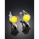Delicate Honey Amber Earrings In Sterling Silver The Aldebaran, image , picture 2
