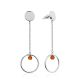 Stylish Silver Chain Earrings With Amber The Palazzo, image 