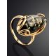 Bold Gold-Plated Ring With Green amber The Rococo, Ring Size: 5.5 / 16, image , picture 3