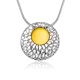 Round Silver Amber Pendant The Venus, image 