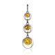 Lemon Amber Dangle Pendant In Silver The Orion, image 