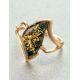 Gold-Plated Ring With Green Amber The Vesta, Ring Size: 12 / 21.5, image , picture 5