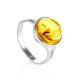 Classy Amber With Fossil Insect Ring The Clio, Ring Size: Adjustable, image 