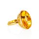Alluring Natural Amber With Fossil Spider Cocktail Ring The Clio, Ring Size: Adjustable, image 