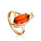 Cognac Amber Golden Ring, Ring Size: 7 / 17.5, image 