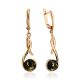 Gold Plated Silver Dangles With Amber The Phoenix, image 