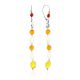 Multicolor Amber Dangle Earrings In Sterling Silver The Bohemia, image 