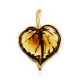 Linded Leaf Shaped Amber Pendant, image 