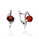 Round Cut Amber Earrings In Sterling Silver The Aldebaran, image 