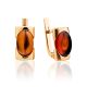 Geometric Amber In Gold Earrings The Rondo, image 
