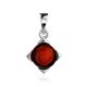 Square Silver Pendant With Cherry Amber The Rondo, image , picture 3