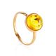 Luminous Gold Amber Ring The Clio, Ring Size: 6.5 / 17, image 