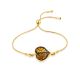 Leaf Motif Gilded Silver Amber Slider Bracelet, Length: 21, image 