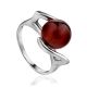 Sterling Silver Ring With Cognac Amber The Aldebaran, Ring Size: 9 / 19, image 