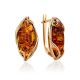Gold Plated Silver Earrings With Natural Baltic Amber The Rococo, image 
