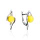 Delicate Honey Amber Earrings In Sterling Silver The Aldebaran, image 
