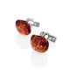 Silver Cufflinks With Cognac Amber The Copenhagen, image 