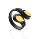 Leather Amber Adjustable Ring The Nefertiti, image 