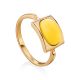 Geometric Amber Ring In Gold The Saturn, Ring Size: 8.5 / 18.5, image 