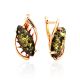 Bold Green Amber Earrings In Gold-Plated Silver The Tropicana, image 