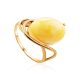Oval Cut Amber Ring In Gold-Plated Silver The Sigma, Ring Size: 6.5 / 17, image 