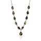 Refined Silver Necklace With Green Amber The Fiori, image 