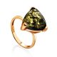 Bright Amber Ring In Gold-Plated Silver The Etude, Ring Size: 12 / 21.5, image 