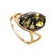 Wonderful Amber Ring In Gold-Plated Silver The Sigma, Ring Size: 9.5 / 19.5, image 