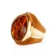 Fabulous Cognac Amber In Leather Ring, Ring Size: Adjustable, image , picture 3