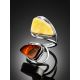 Boho Chic Amber Ring The Bella Terra, Ring Size: Adjustable, image , picture 2