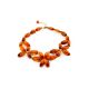 Floral Motif Cognac Amber Choker Necklace, image , picture 3