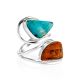 Ethnic Style Wood And Larimar Ring The Bella Terra, Ring Size: Adjustable, image , picture 3