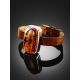 Ethnic Style Leather Bracelet With Cognac Colored Amber, image , picture 2