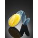 Exclusive Blue Leather Ring With Amber Centerstone, Ring Size: Adjustable, image , picture 2