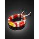 Bright Leather Slider Bracelet With Natural Amber Stone, image , picture 2