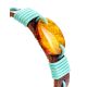 Playful Design Amber In Leather Slider Bracelet, image , picture 3