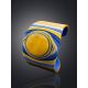 Blue And Yellow Leather Cuff Bracelet With Natural Amber, image , picture 2