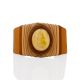 Wide Brown Leather Cuff Bracelet With Amber, image , picture 3