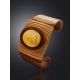 Wide Brown Leather Cuff Bracelet With Amber, image , picture 2