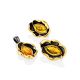 Luminous Amber Flower Earrings, image , picture 3