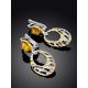 Fashionable Lemon Colored Amber Dangle Earrings, image , picture 2