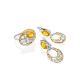 Fashionable Lemon Colored Amber Dangle Earrings, image , picture 4