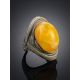 Gorgeous Ethnic Style Amber In Leather Ring, Ring Size: Adjustable, image , picture 2