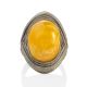 Gorgeous Ethnic Style Amber In Leather Ring, Ring Size: Adjustable, image , picture 3
