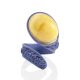 Boho Chic Lilac Leather Ring With Amber Centerstone, Ring Size: Adjustable, image , picture 3